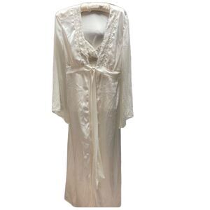 Madison Studio Camisole 3 pc Set White Silver Metallic Trim Size Medium